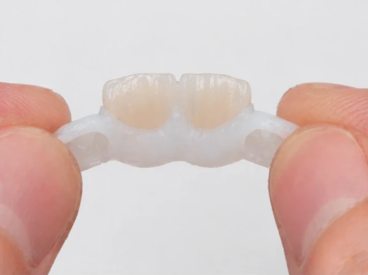 Bildverlauf Denticor — Schritt 6: provisorische Versorgung — zwei obere Frontzähne