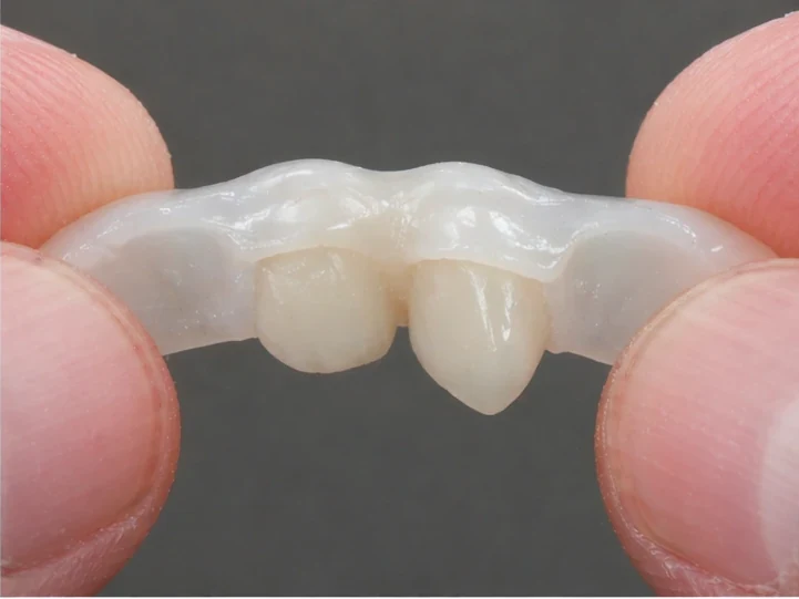 Bildverlauf Denticor – Schritt 6: provisorische Versorgung – oberer seitlicher Schneidezahn und Eckzahn