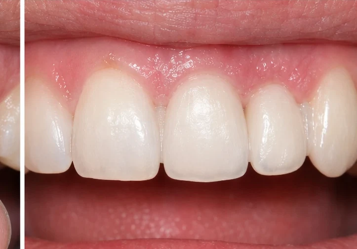 Bildverlauf Denticor – Schritt 4: provisorische Versorgung – oberer mittlerer und seitlicher Schneidezahn