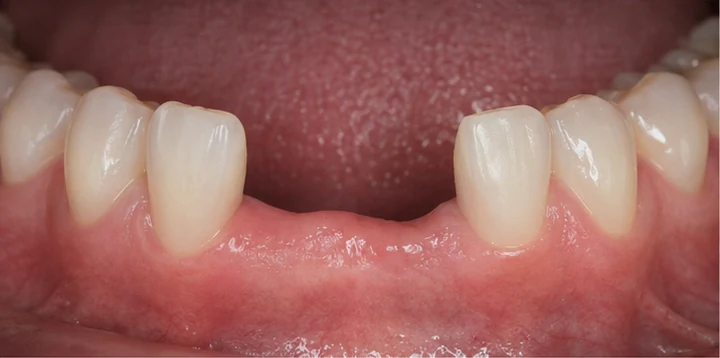 Bildverlauf Denticor – Schritt 1: provisorische Versorgung – zwei untere Prämolaren