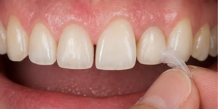 Bildverlauf Denticor – Schritt 5: provisorische Versorgung – drei Lücken in einer Zahnreihe